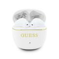 Guess Gold Line Glossy Classic Logo TWS Wireless Earphones - White