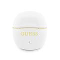 Guess Gold Line Glossy Classic Logo TWS Wireless Earphones - White