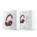 Guess Grained Triangle Gold Metal Logo ENC Wireless Headphones - Burgundy