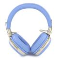Guess Grained Triangle Gold Metal Logo ENC Wireless Headphones - Blue