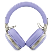 Guess Grained Triangle Gold Metal Logo ENC Wireless Headphones - Purple