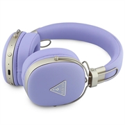 Guess Grained Triangle Gold Metal Logo ENC Wireless Headphones - Purple