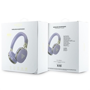 Guess Grained Triangle Gold Metal Logo ENC Wireless Headphones - Purple