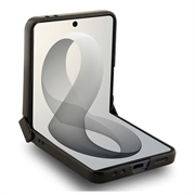 Samsung Galaxy Z Flip8 Guess Magnetic Ring Stand Grained Classic Logo Case - MagSafe Compatible - Beige