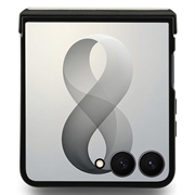 Samsung Galaxy Z Flip8 Guess Magnetic Ring Stand Grained Classic Logo Case - MagSafe Compatible - Beige