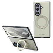 Samsung Galaxy Z Fold8 Ultra Guess Magnetic Ring Stand Grained Classic Logo Case - MagSafe Compatible - Beige
