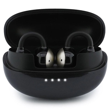 Guess Metallic Finish Classic Logo OWS Wireless Earphones - Black