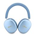 Guess Metallic Finish Gold Script Logo ENC Wireless Headphones - Light Blue