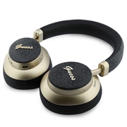 Guess PU 4G Gold Script Metal Logo ENC Wireless Earphones - Black
