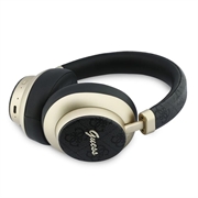 Guess PU 4G Gold Script Metal Logo ENC Wireless Earphones - Black