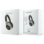 Guess PU 4G Gold Script Metal Logo ENC Wireless Earphones - Black