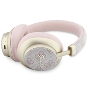 Guess PU 4G Gold Script Metal Logo ENC Wireless Earphones - Pink
