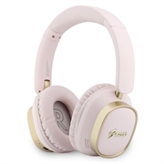 Guess Rectangle Metal Script Logo ENC Wireless Headphones - Pink