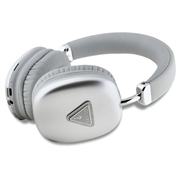 Guess Saffiano Triangle Logo Wireless Headphones - Silver