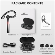 H03 Rotating Ear-Hook Bluetooth Headset with Touch Sensor - Black