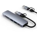 HC-13FL USB-C/USB-A Multiport Hub - USB 3.0, 2xUSB 2.0, SD/TF slot, USB-C - Grey