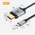 HD023 USB-C to HDMI Cable - 1.8m, 4K, 60Hz - Black