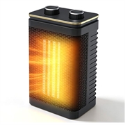 HQ29-290B 1500W PTC Ceramic Desktop Heater with Oscillation - Black