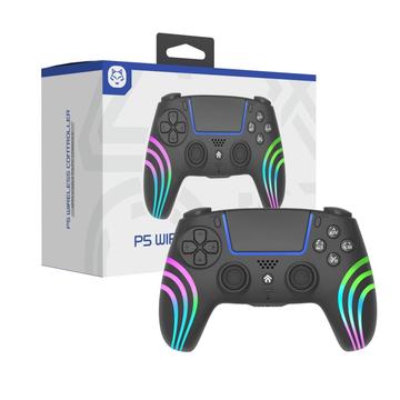 HS-PS5230 6-Axis Gyroscope RGB Wireless Game Controller for PlayStation 5/PC - Black