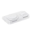 HT-568 3-in-1 Magnetic Wireless Charger with Alarm Clock & Desk Lamp - White