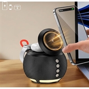 HT-571 5-in-1 Magnetic Wireless Charger with Bluetooth Speaker & Night Light - Black