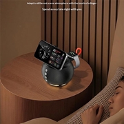HT-571 5-in-1 Magnetic Wireless Charger with Bluetooth Speaker & Night Light - Black