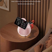 HT-571 5-in-1 Magnetic Wireless Charger with Bluetooth Speaker & Night Light - Pink