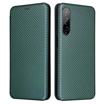 HTC Desire 22 Pro Wallet Case - Carbon Fiber - Green