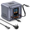 HW866 300W GaN Desktop Charging Station with LCD Display and 2 Retractable USB-C Cables