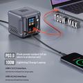HW866 300W GaN Desktop Charging Station with LCD Display and 2 Retractable USB-C Cables