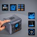 HW866 300W GaN Desktop Charging Station with LCD Display and 2 Retractable USB-C Cables