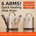 HXQ-10 6-Arm Shoe Dryer with LED Touch Timer - 200W
