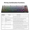 HXSJ X81 81-Key Tri-Mode Mechanical Keyboard - Black