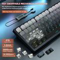 HXSJ X81 81-Key Tri-Mode Mechanical Keyboard - Black