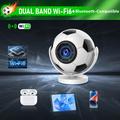 HY300F Football Shape Portable Projector - WiFi 6, Android 14 - White / Black