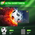 HY300F Football Shape Portable Projector - WiFi 6, Android 14 - White / Black