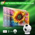 HY300F Football Shape Portable Projector - WiFi 6, Android 14 - White / Black