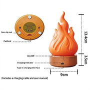 HZ-K03A LED Flame-Effect Night Light with Timer - Orange