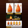 HZ-K03A LED Flame-Effect Night Light with Timer - Orange