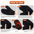 Hand Massager Glove with Red Light & Heat - 24 LED Beads, 3 Vibration Modes & LCD Controller
