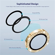 Samsung Galaxy Z Flip8 Hat Prince Glitter Camera Lens Protector - Gold