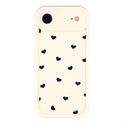 iPhone Air Heart Pattern Shockproof TPU Case with Raised Edges - White
