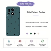 OnePlus 15 Heart Pattern Slim TPU Case - Groen / Zwart
