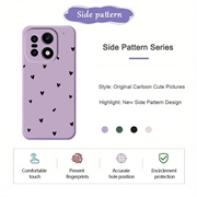 OnePlus 15 Heart Pattern Slim TPU Case - Purple / Black