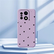 OnePlus 15 Heart Pattern Slim TPU Case - Purple / Black