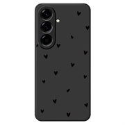 Samsung Galaxy A37 Heart Pattern Slim TPU Case - Black
