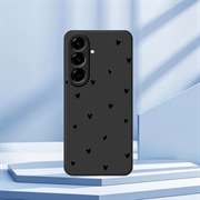 Samsung Galaxy A37 Heart Pattern Slim TPU Case - Black