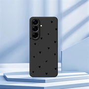Samsung Galaxy A57 Heart Pattern Slim TPU Case - Black