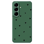 Samsung Galaxy A57 Heart Pattern Slim TPU Case - Green / Black