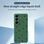 Samsung Galaxy A57 Heart Pattern Slim TPU Case - Green / Black
